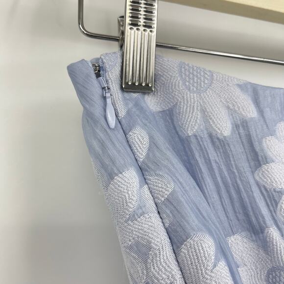 MAJORELLE | Andrea Mini Dress in Powder Blue Floral Jacquard Crystal Belt XS - Picture 11 of 13